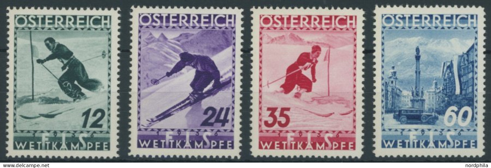 ÖSTERREICH 1918-1938 623-26 , 1936, FIS II-Wettkämpfe, Postfrischer Prachtsatz, Mi. 180.- - Other & Unclassified