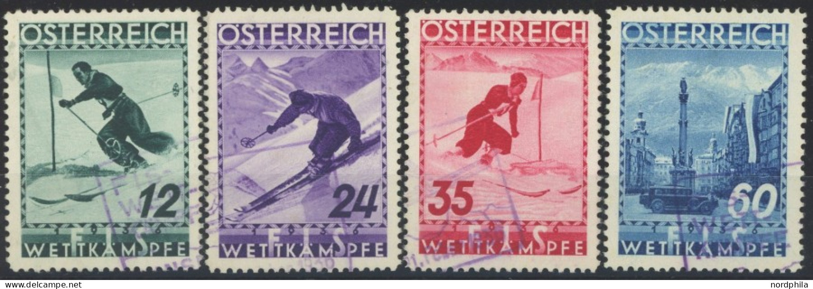 ÖSTERREICH 1918-1938 623-26 O, 1936, FIS II, Violetter Sonderstempel, Prachtsatz, Mi. 140.- - Sonstige & Ohne Zuordnung