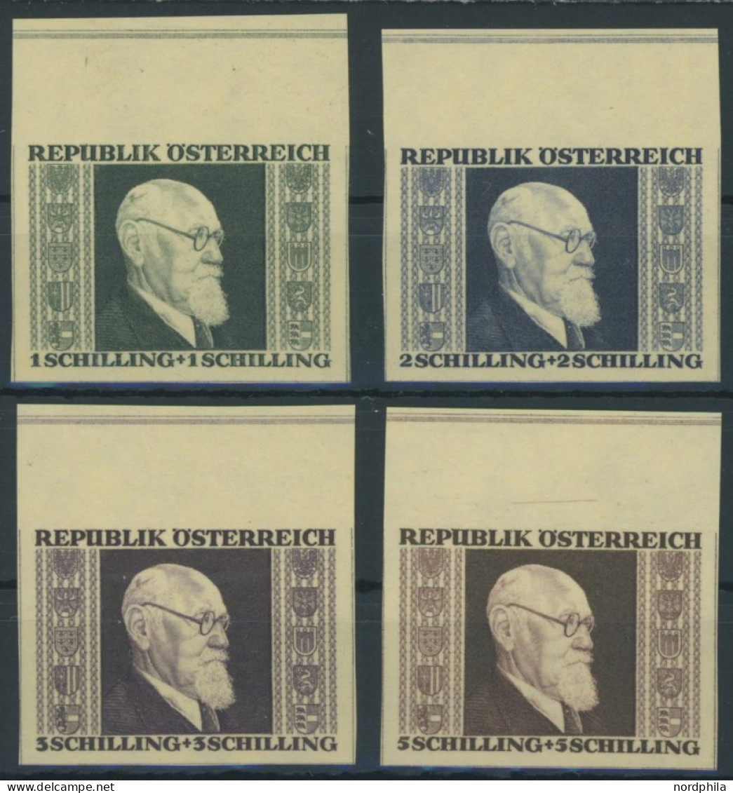 ÖSTERREICH 1945-1949 772-75B , 1946, Renner, Ungezähnt, Postfrischer Prachtsatz, Mi. 280.- - Autres & Non Classés