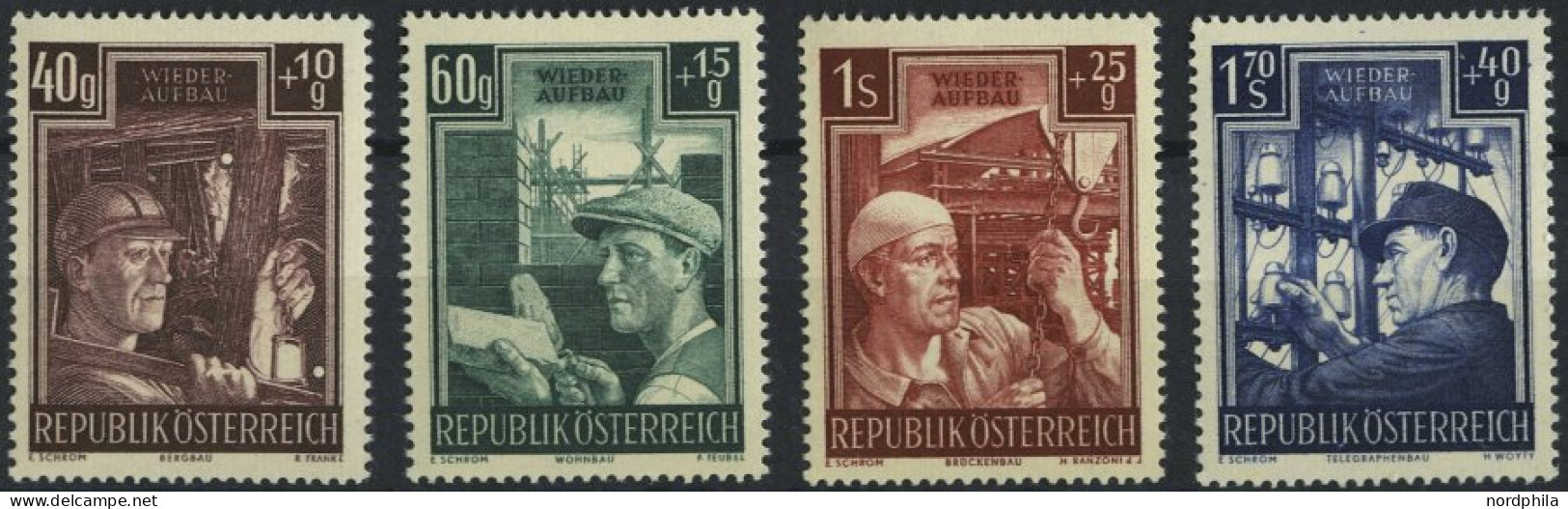 ÖSTERREICH 960-63 , 1951, Wiederaufbau, Prachtsatz, Mi. 80.- - Gebraucht