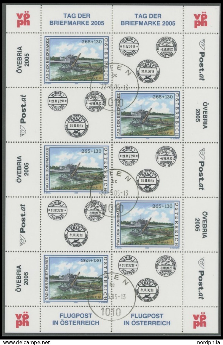 ÖSTERREICH AB 1950 2519,2532KB O, 2005, Gemälde Und Wasserflugzeug, Je Im Kleinbogen, Ersttagsstempel, Pracht, 70.- - Andere & Zonder Classificatie