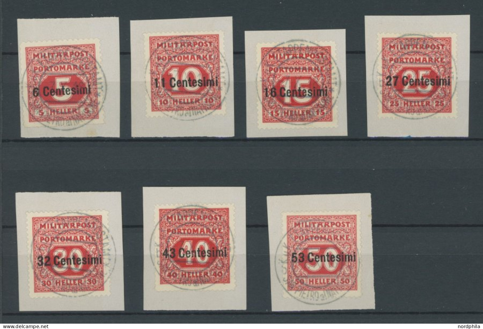 FELDPOST ITALIEN BrfStk , 1918, 3 Prachtsätze: Mi.Nr. 1-19, 24/5, P1 -7 Auf Briefstücken - Autres & Non Classés