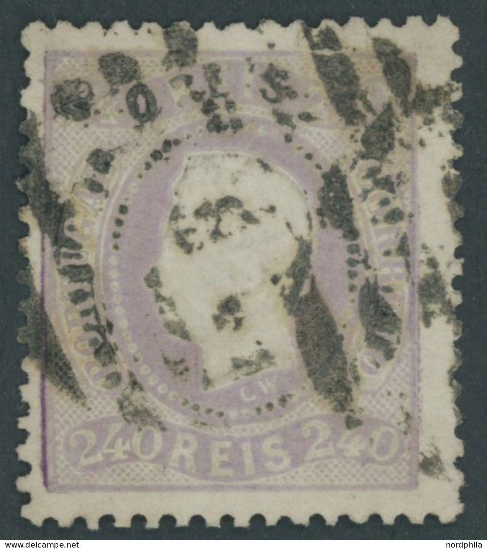 PORTUGAL 33 O, 1870, 240 R. Lila, Pracht, Mi. 600.- - Sonstige & Ohne Zuordnung
