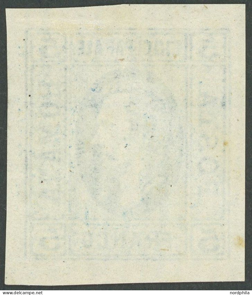 RUMÄNIEN 12y , 1865, 5 Par. Blau, Senkrecht Gestreiftes Papier, Falzrest, Pracht, Mi. 120.- - Other & Unclassified