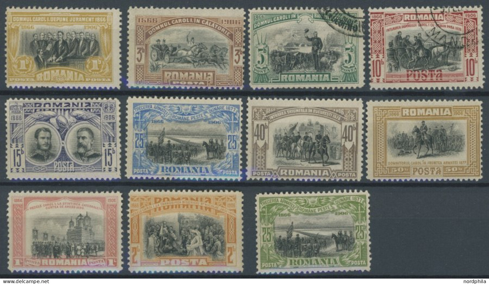 RUMÄNIEN 187-96,192F , 1906, Regentschaft, Mi. Nr. 189 Und 190 Gestempelt, Sonst Postfrischer Prachtsatz - Other & Unclassified
