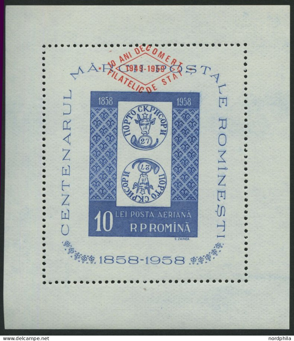 RUMÄNIEN Bl. 42 , 1959, Block Philateliedienst, Pracht, Mi. 220.- - Blocs-feuillets