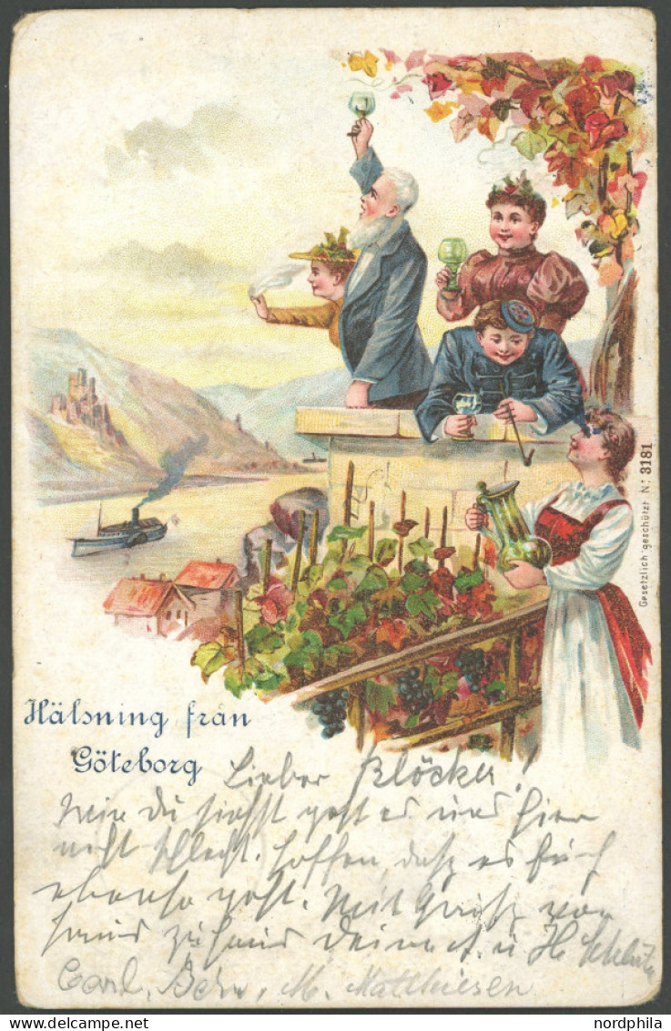 SCHWEDEN 50-53 BRIEF, 1901, 1 - 4 Ö Buntfrankatur Auf Ansichtskarte Von GÖTEBORG Nach Arnis, Feinst - Autres & Non Classés