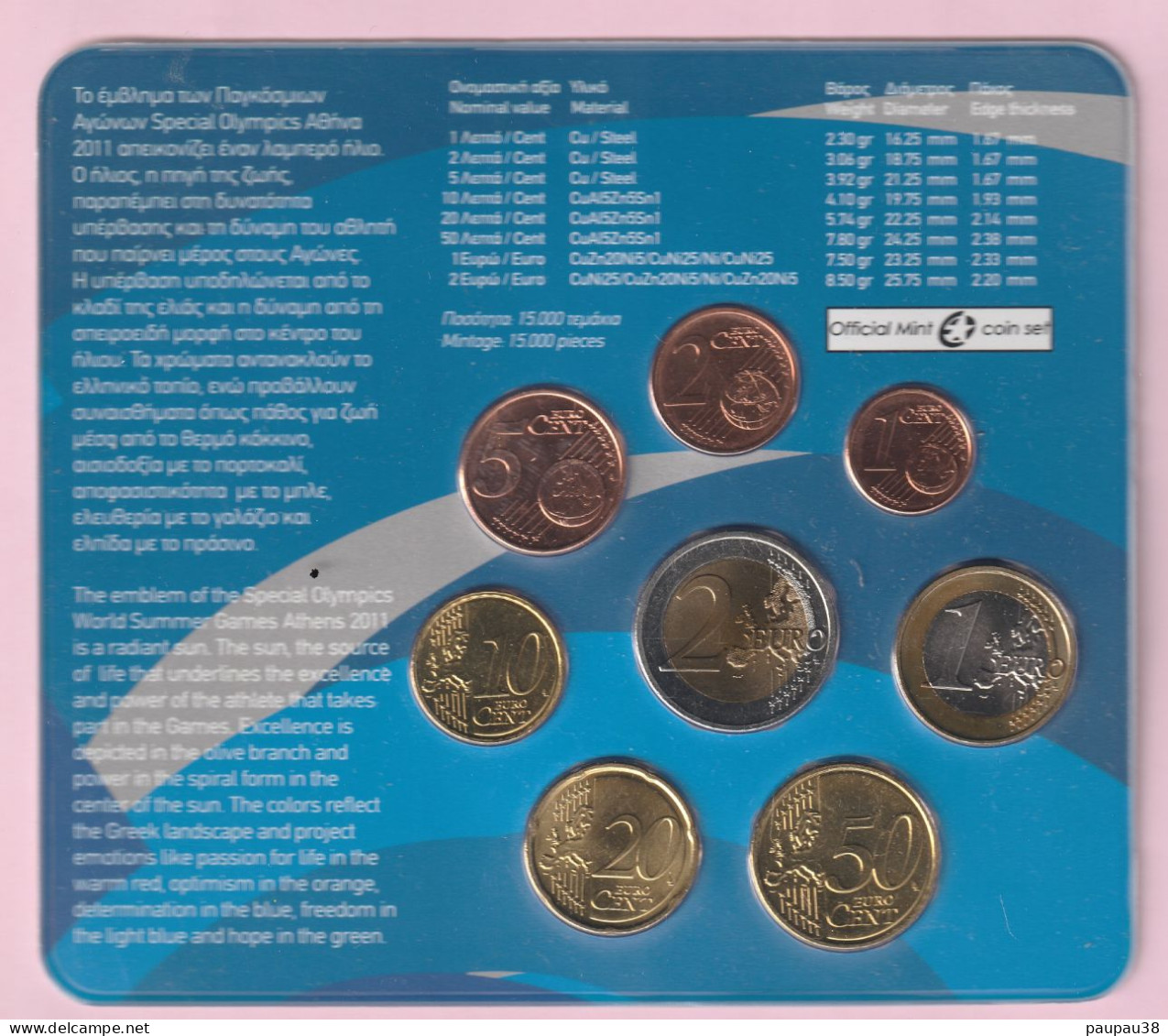 COFFRET EUROS GRECE 2011 NEUF FDC - 8 MONNAIES - Grèce