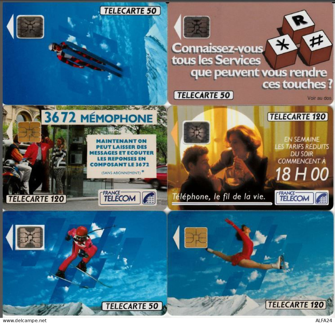 LOTTO 6 TELECARTE FRANCESI ANNO 1991  (91 8 - 1991