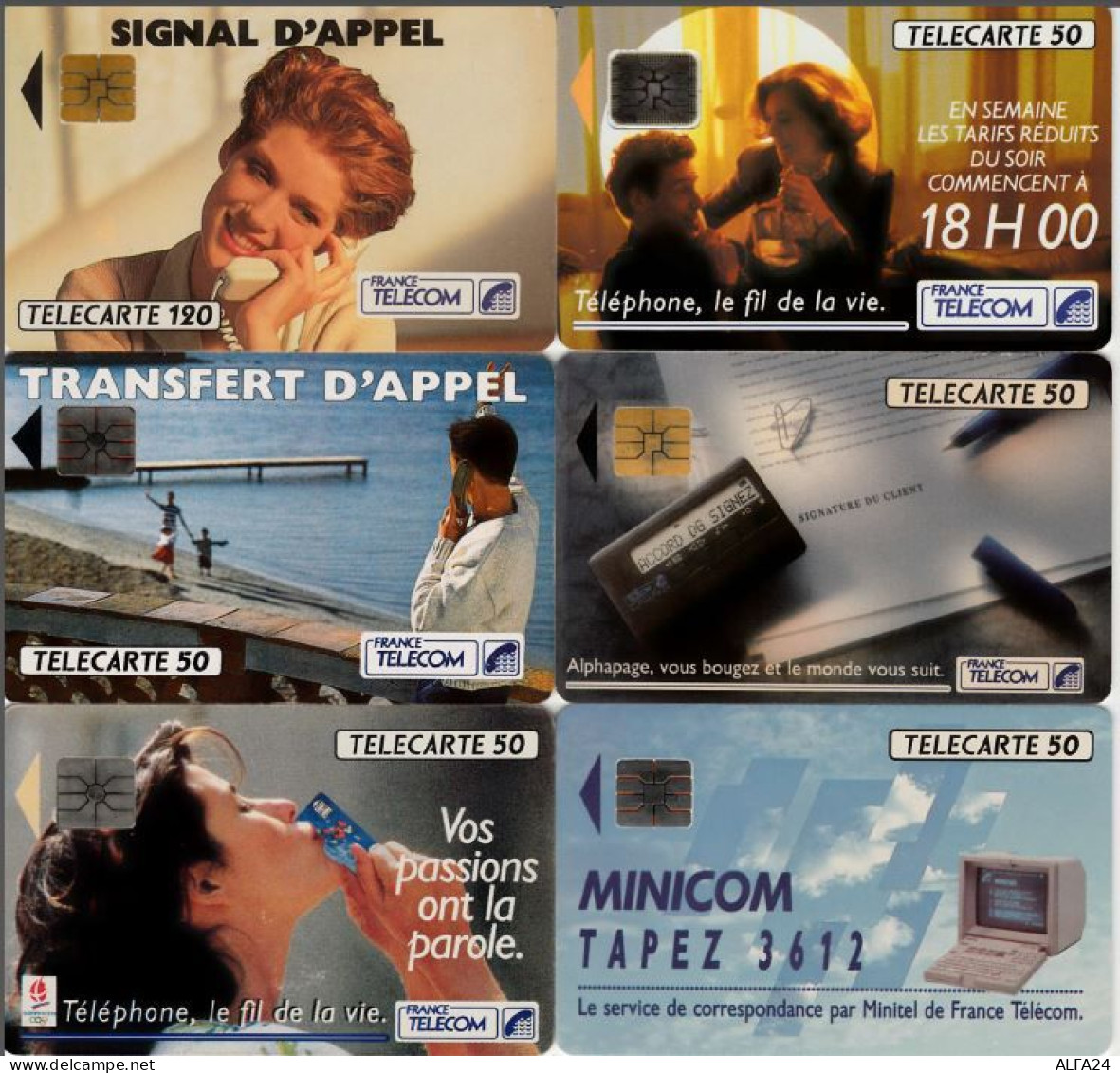 LOTTO 6 TELECARTE FRANCESI ANNO 1992 (92 15 - 1992