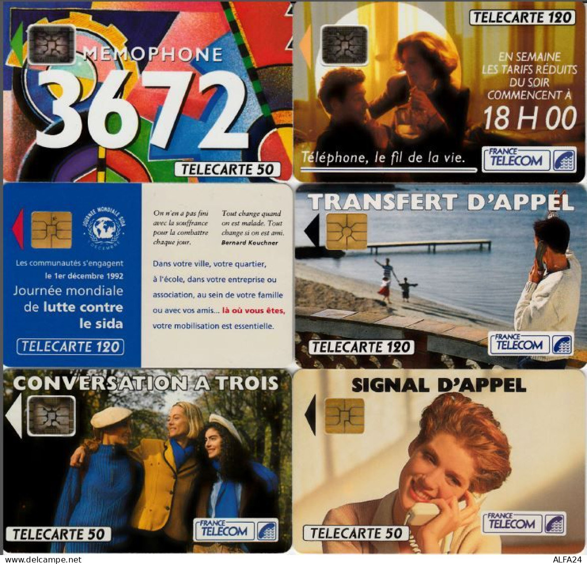 LOTTO 6 TELECARTE FRANCESI ANNO 1992 (92 4 - 1992