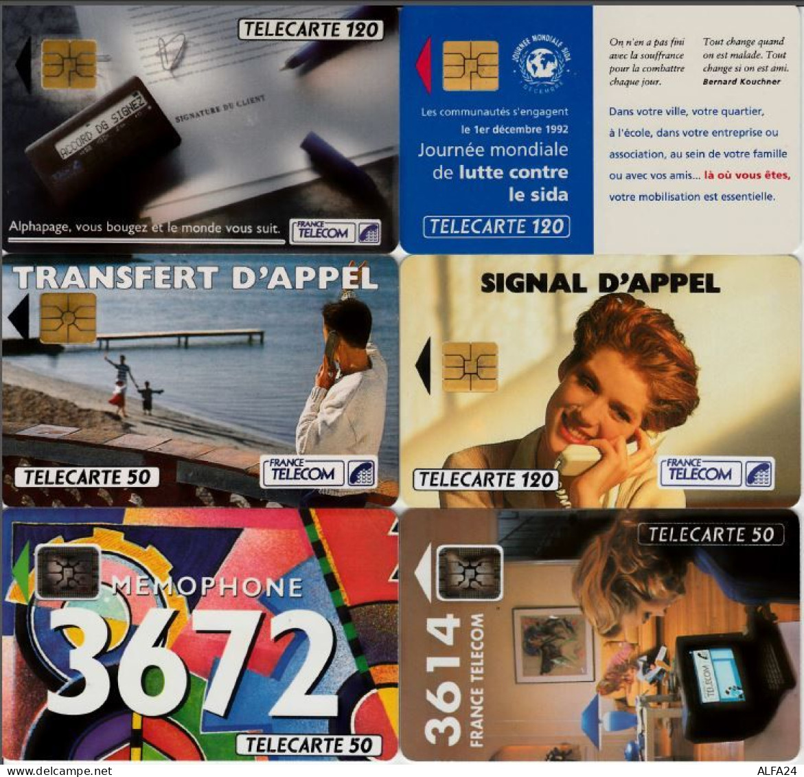 LOTTO 6 TELECARTE FRANCESI ANNO 1992 (92 8 - 1992