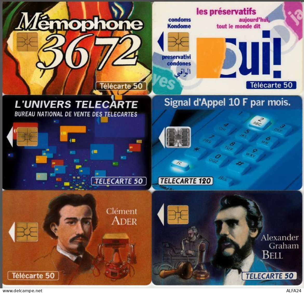 LOTTO 6 TELECARTE FRANCESI ANNO 1993 (93 10 - 1993