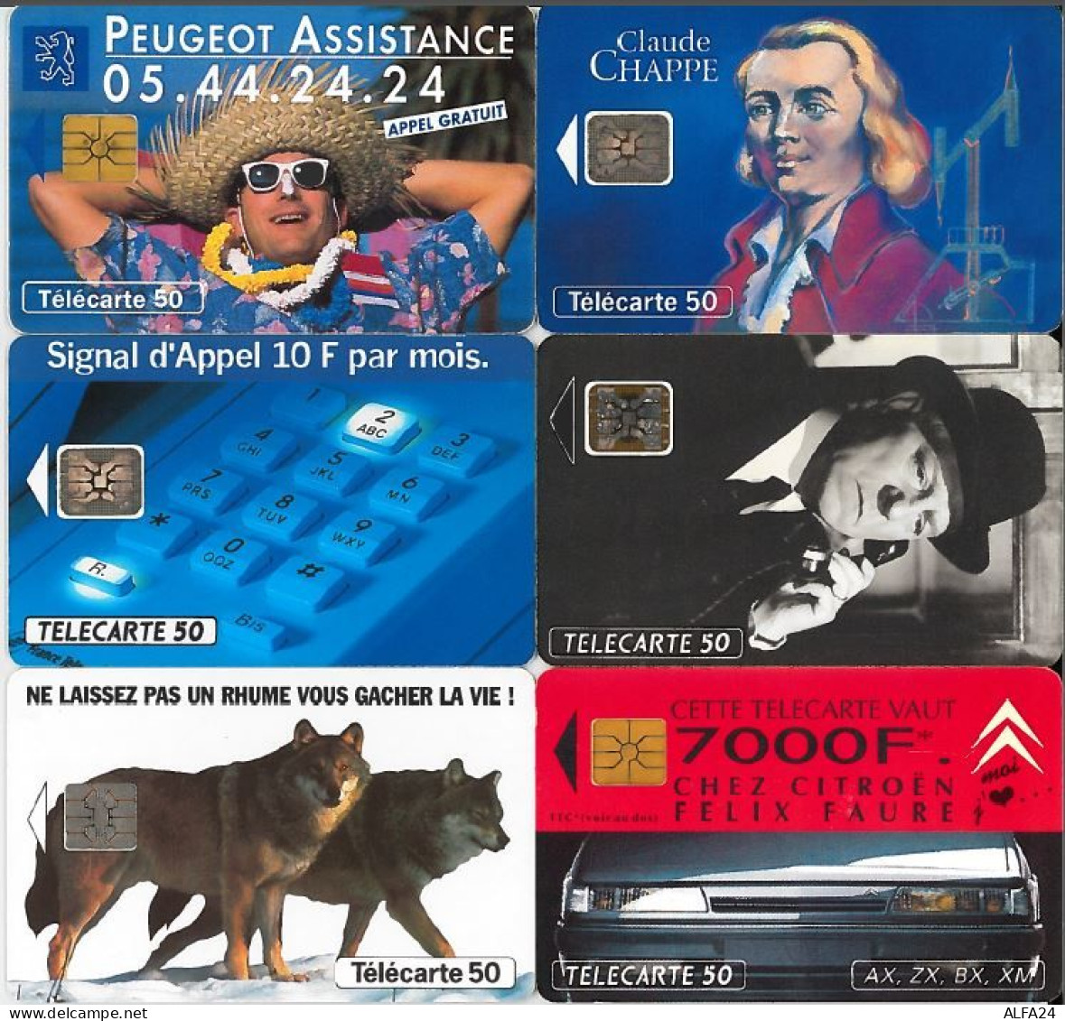 LOTTO 6 TELECARTE FRANCESI ANNO 1993 (93 28 - 1993