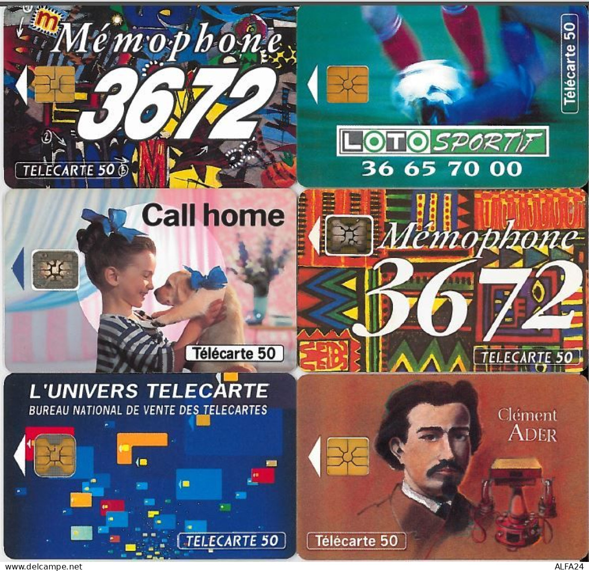 LOTTO 6 TELECARTE FRANCESI ANNO 1993 (93 36 - 1993