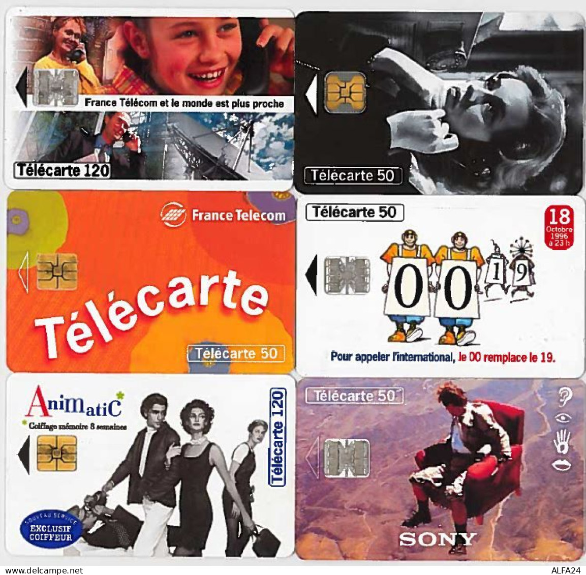 LOTTO 6 TELECARTE FRANCESI ANNO 1996 (96 2 - 1996