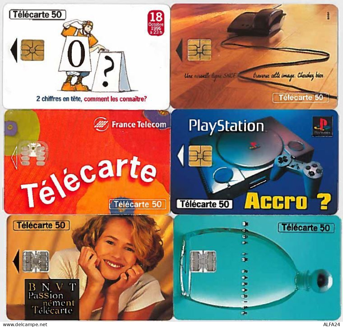 LOTTO 6 TELECARTE FRANCESI ANNO 1996 (96 4 - 1996