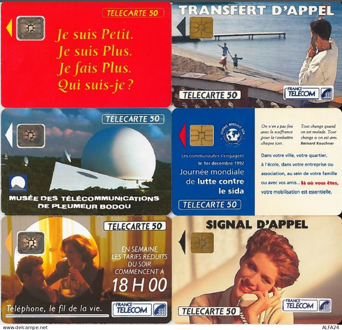 LOTTO 6 TELECARTE FRANCESI ANNO 1992 (92 18 - 1992