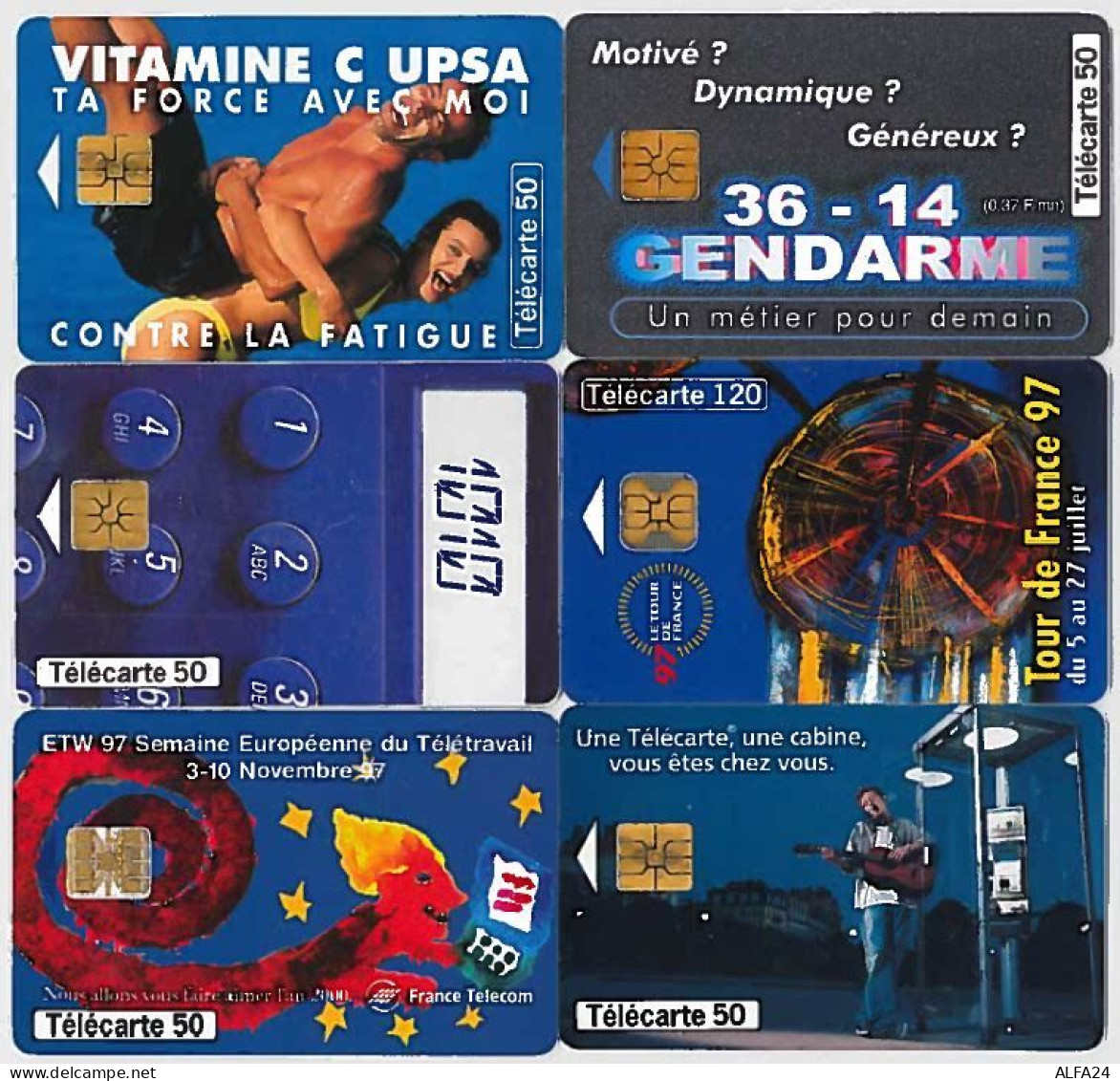 LOTTO 6 TELECARTE FRANCESI ANNO 1997 (97 6 - 1997