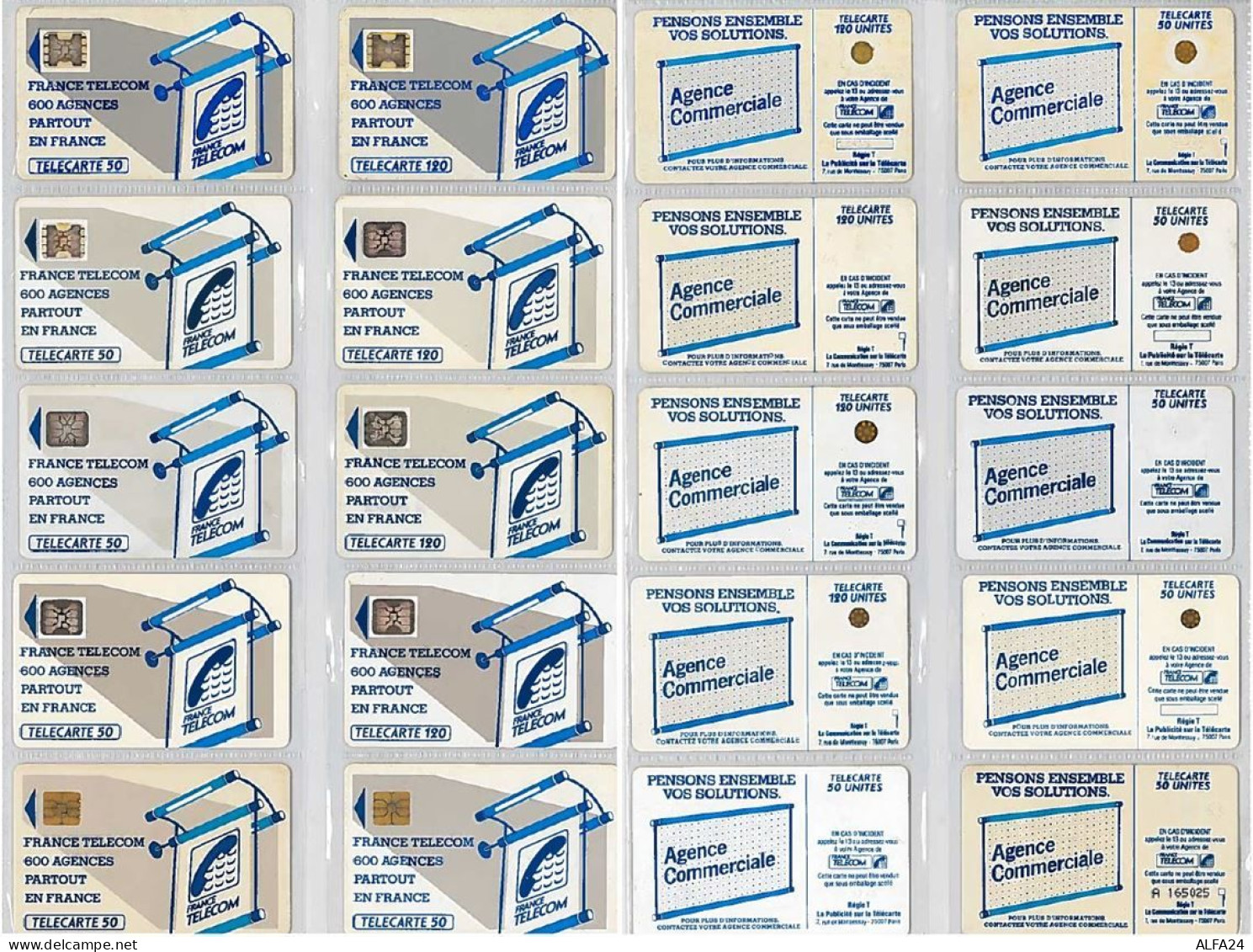 LOTTO 10 TELECARTE SERIE "600 AGENCES" DIFFERENTI (AF1 - 600 Agences