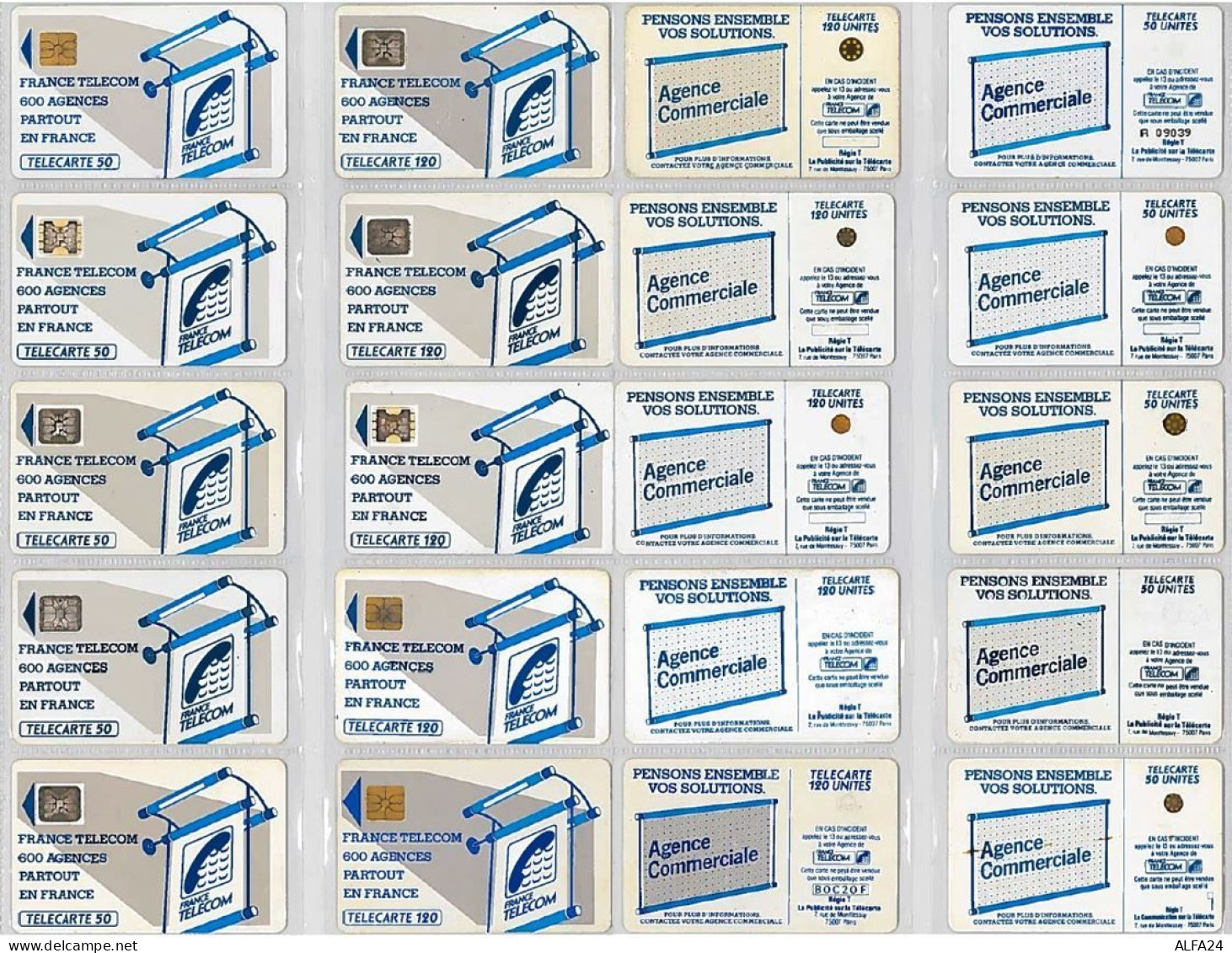 LOTTO 10 TELECARTE SERIE "600 AGENCES" DIFFERENTI (AF10 - “600 Agences”