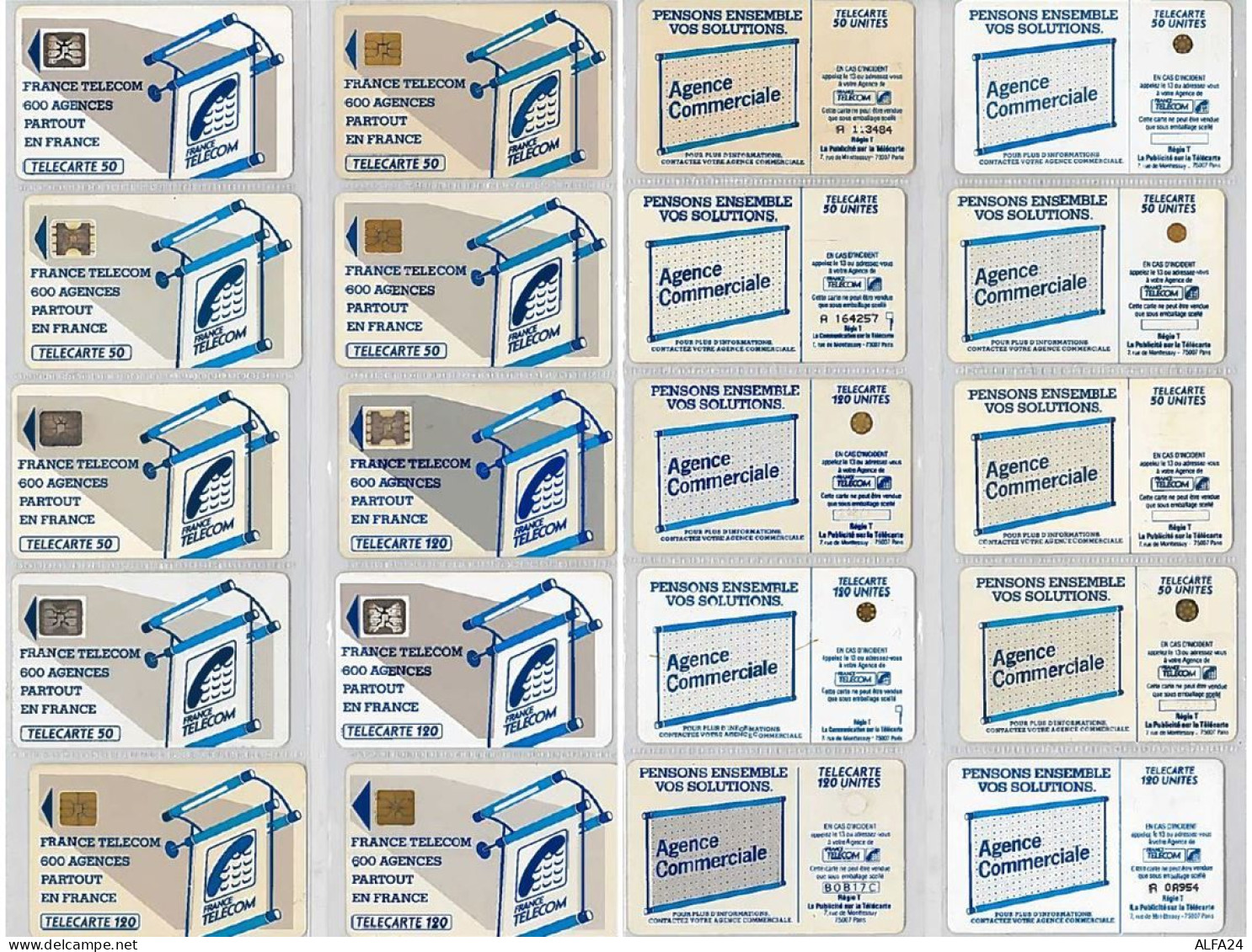 LOTTO 10 TELECARTE SERIE "600 AGENCES" DIFFERENTI (AF4 - 600 Agences