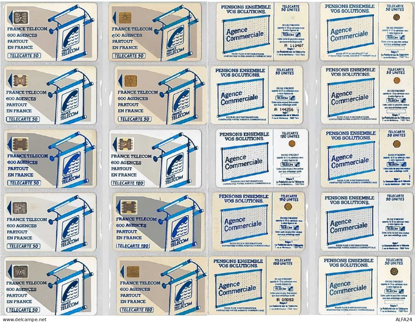 LOTTO 10 TELECARTE SERIE "600 AGENCES" DIFFERENTI (AF5 - “600 Agences”