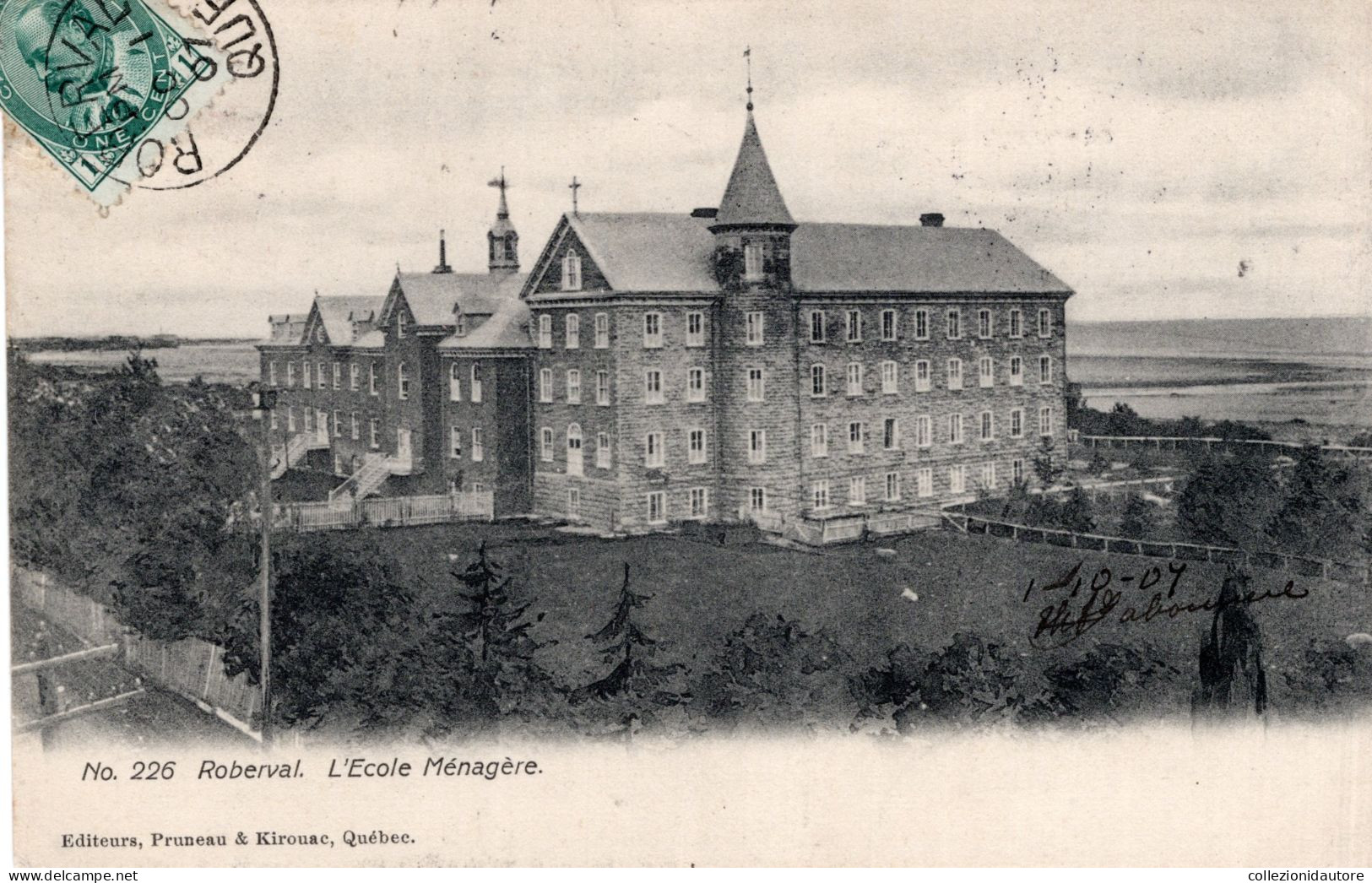 ROBERVAL - L'ECOLE MÉNAGÈRE - CARTOLINA FP SPEDITA NEL 1907 - Saguenay