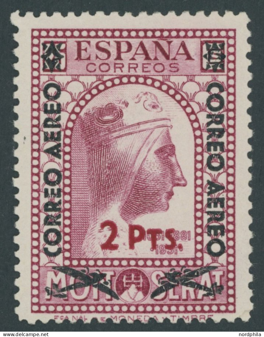 SPANIEN 720 , 1938, 2 Pta. Auf 25 C. Schwarze Madonna, Postfrisch, Pracht, Mi. 70.- - Other & Unclassified