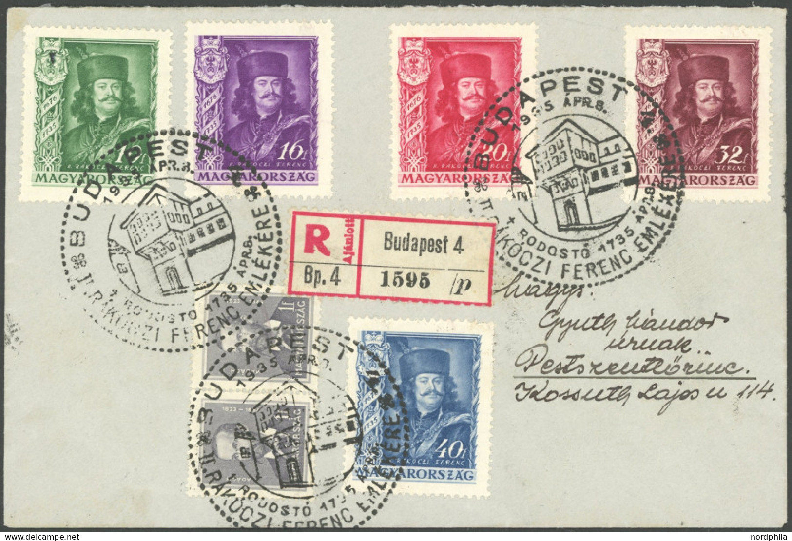 UNGARN 517-21 BRIEF, 1935, 200. Todestag Auf FDC, Einschreibbrief, Pracht - Andere & Zonder Classificatie