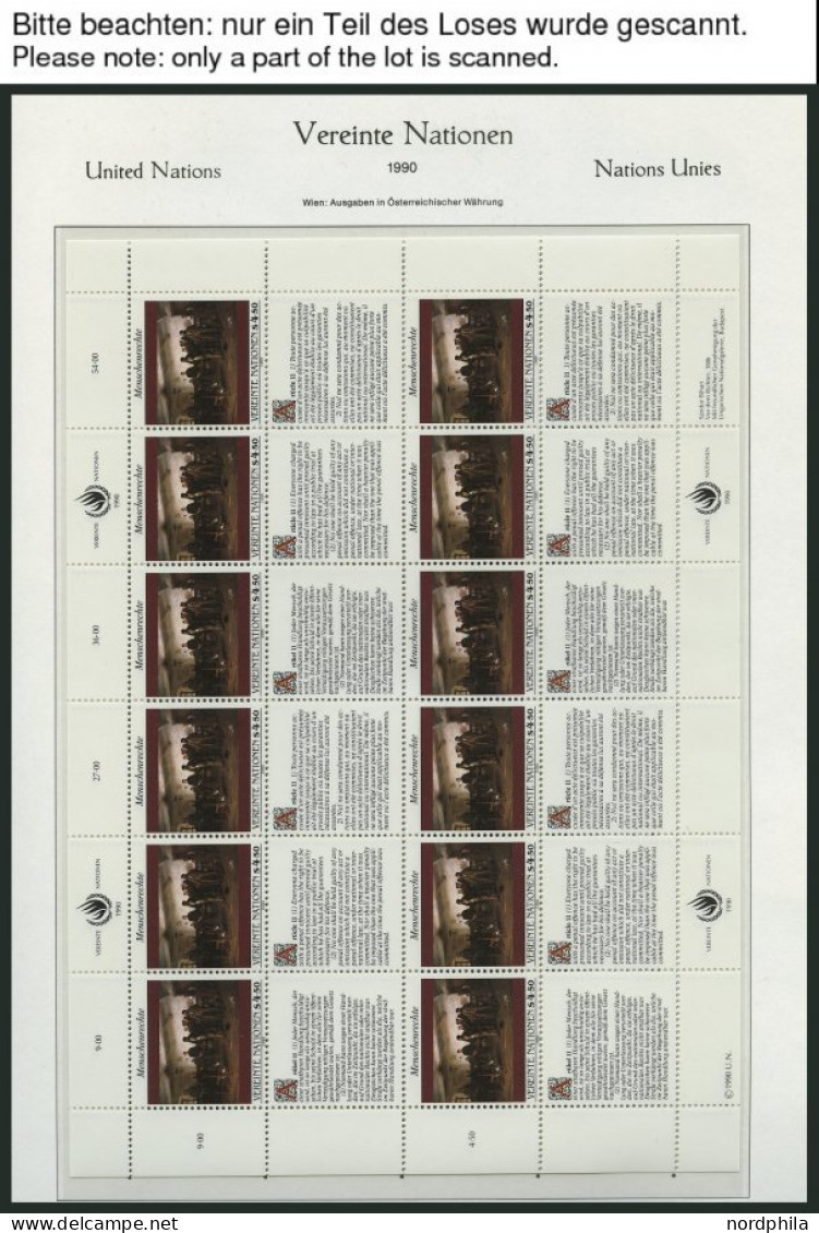 UNO - WIEN KB , 1989-93, Menschenrechte, Alle 5 Sätze In Kleinbogen, Pracht, Mi. 112.- - Autres & Non Classés