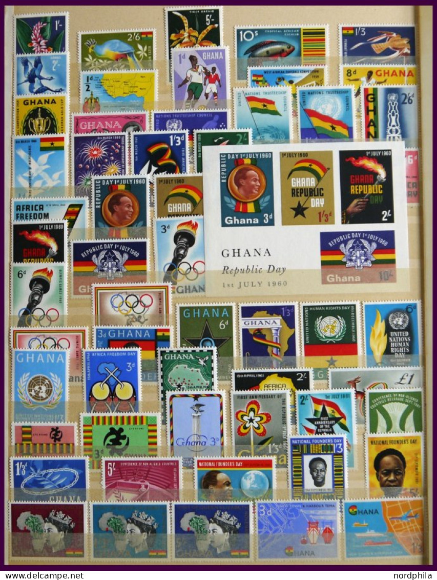 GHANA , , 1957-80, Ungebrauchte, Wohl Fast Komplette Sammlung Im Einsteckbuch, Mit Vielen Blocks Und Kleinbogen, Prachte - Ghana (1957-...)