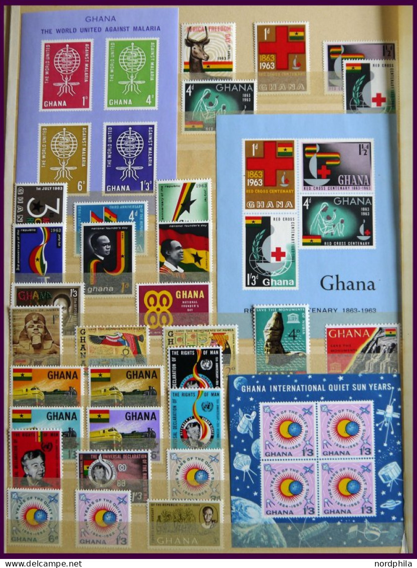 GHANA , , 1957-80, Ungebrauchte, Wohl Fast Komplette Sammlung Im Einsteckbuch, Mit Vielen Blocks Und Kleinbogen, Prachte - Ghana (1957-...)