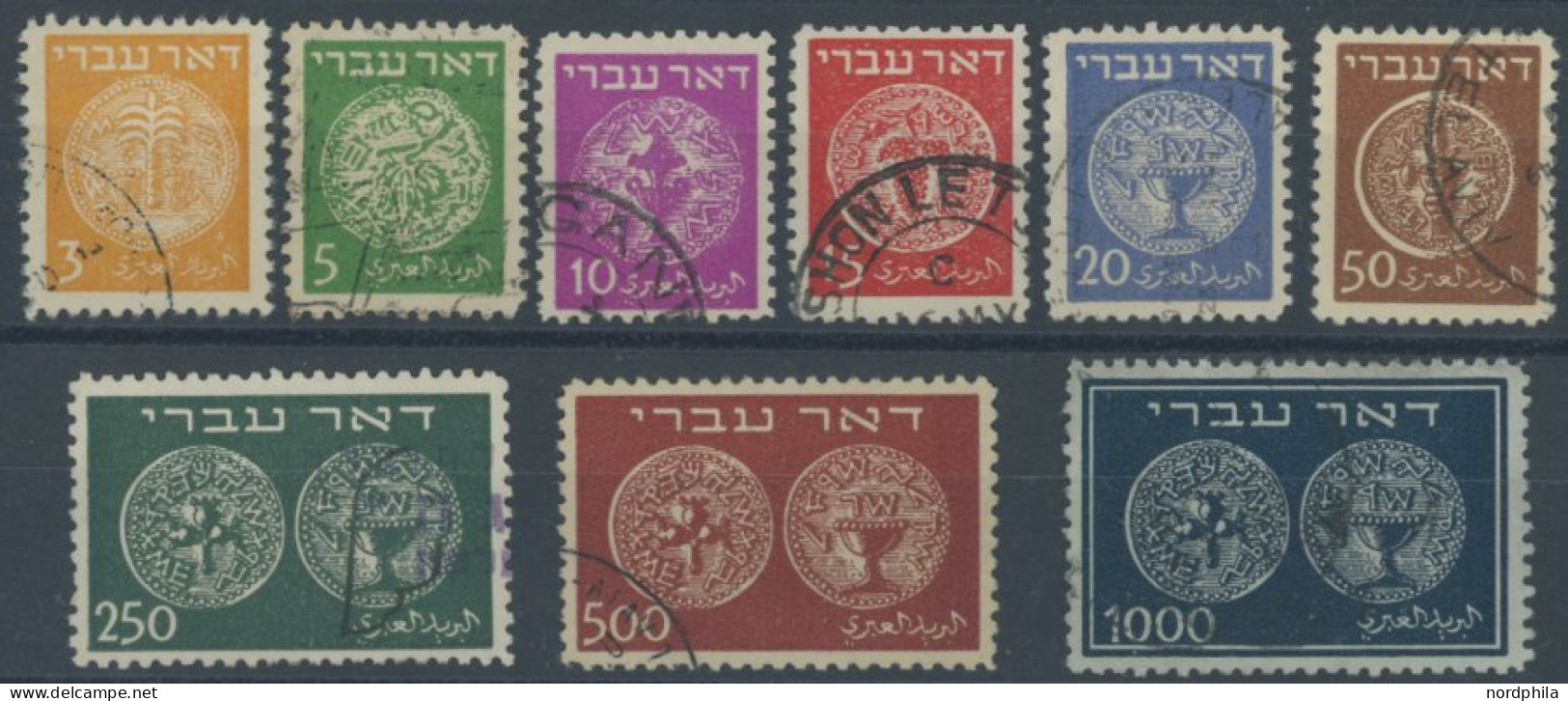ISRAEL 1-9 O, 1948, Münzen, Prachtsatz, Mi. 350.- - Otros & Sin Clasificación