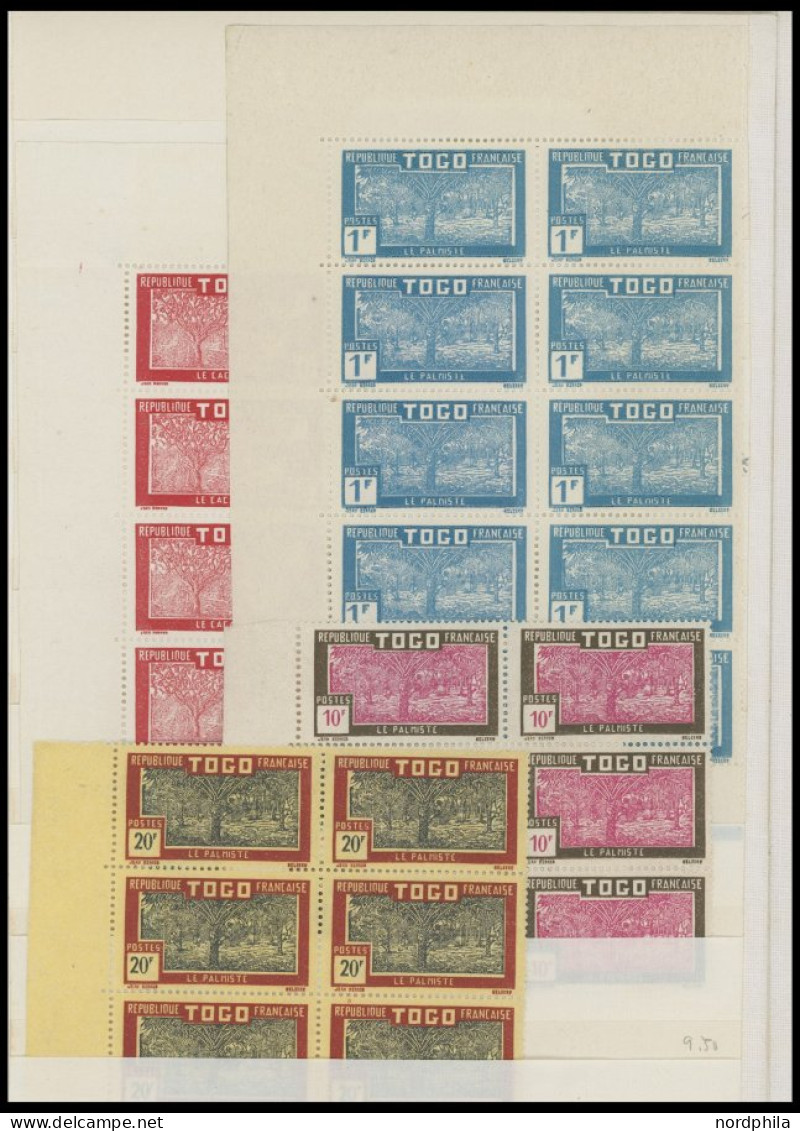 TOGO , , 1921-42, fast nur postfrische Partie mit einigen Blockstücken, fast nur Prachterhaltung