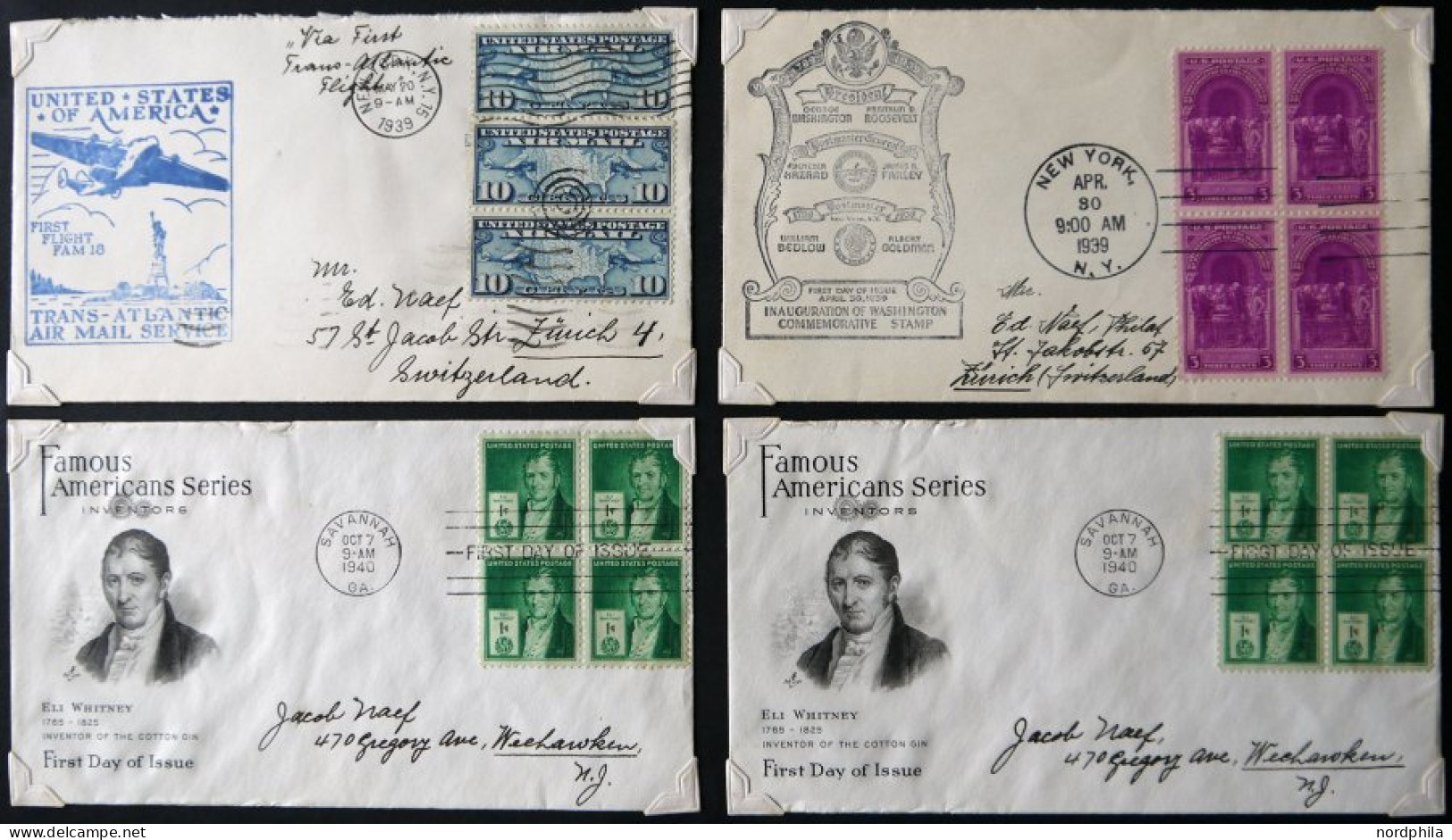 SAMMUNGEN, LOTS 1933-49, Sammlung von 380 Belegen, fast nur FDC`s in 4 großformatigen alten Compact Cover Alben, meist i