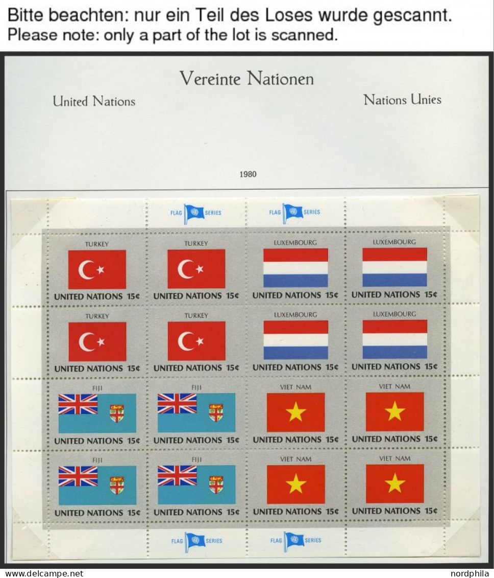 UNO NEW YORK KB , 1980-84, Flaggen, Komplette Kleinbogenausgabe, Pracht, Mi. 76.- - VN