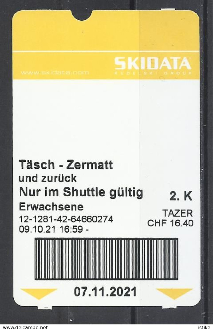 Switzerland, Tasch - Zermatt Shuttle, Round Trip, 2021. - Europe