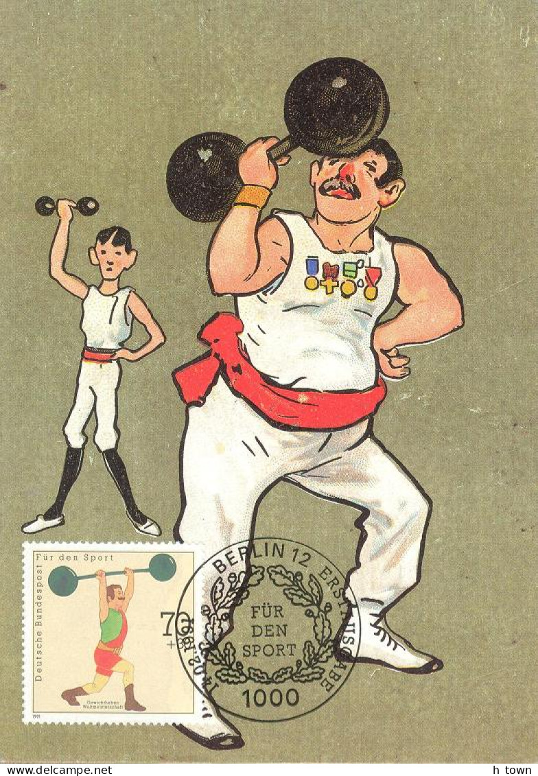 951  Haltérophilie: Carte Maximum D'Allemagne 1991 - Weightlifting World Champ. Maximum Card From Germany With FDCancel - Weightlifting