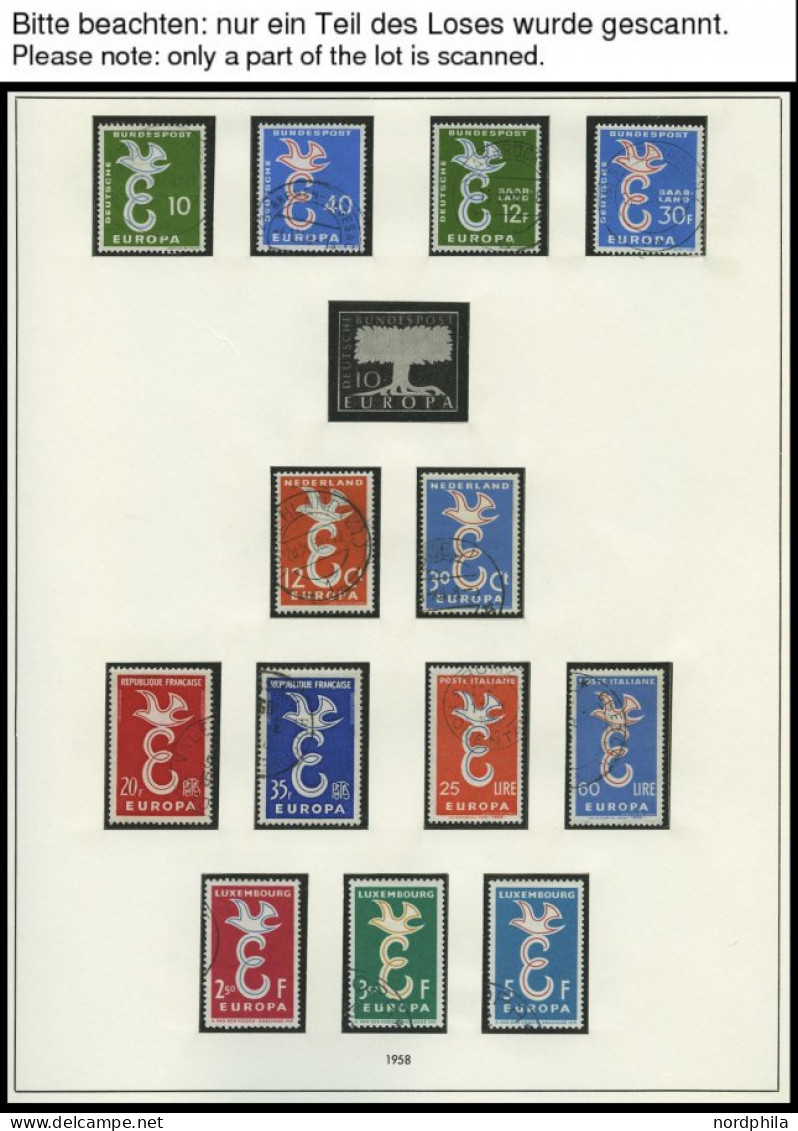 EUROPA UNION O, 1958-60, Stilisierte Taube, Geschlossene Kette Und Wagenrad, 3 Komplette Jahrgänge, Pracht, Mi. 123.50 - Collections