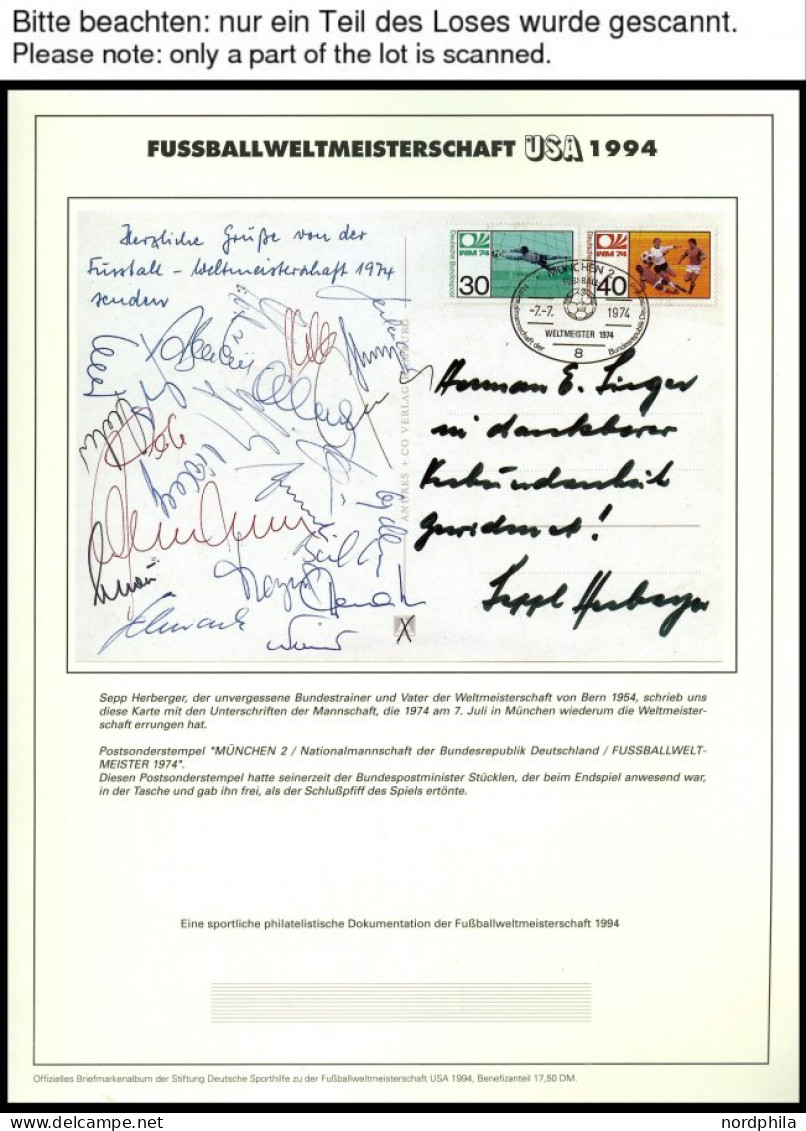 SPORT ,Brief , Fußball-Weltmeisterschaft USA 1994, In 2 Offiziellen Alben Der Dt. Sporthilfe Und Einem Leitzordner, Mit  - Autres & Non Classés