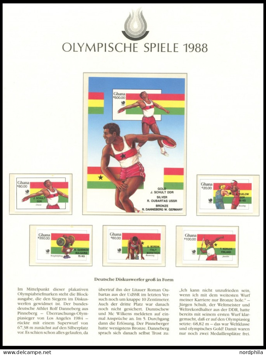 SPORT ,Brief , Olympische Spiele 1988 in 3 Borek Spezialalben mit vielen guten Ausgaben, auch viele ungezähnte Ausgaben,