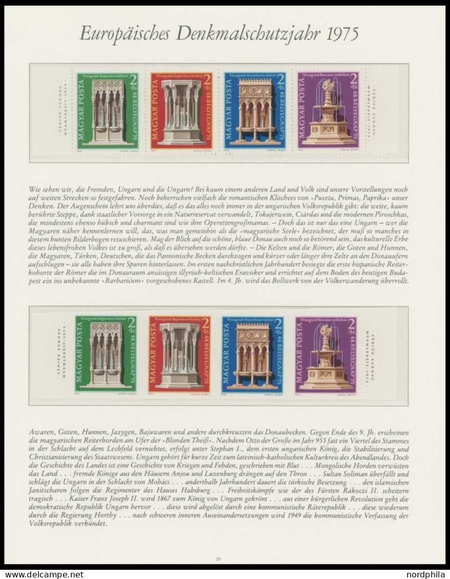 SONSTIGE MOTIVE ,Brief,BrfStk , Europäisches Denkmalschutzjahr 1975 Im Borek Spezial Falzlosalbum, Mit Einzelmarken, Str - Denkmäler