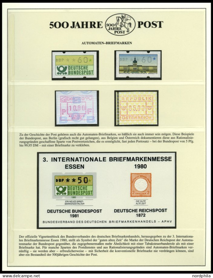 SONSTIGE MOTIVE ,Brief,o , 500 Jahre Post auf Siegerseiten in 3 Alben und einem Leitzordner mit Einzelmarken, Maximumkar