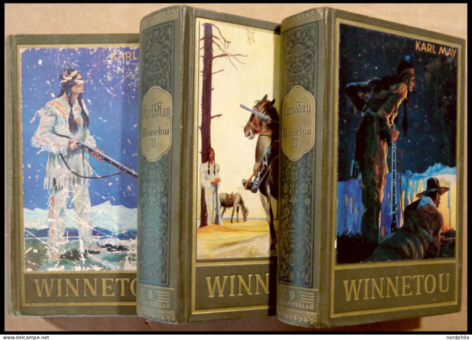 KLASSISCHE LITERATUR Karl May, Winnetou Band 1-3, Reiseerzählung, Band 7 - 9 Der Gesammelten Werke, Bamberg, Karl-May-Bü - Andere & Zonder Classificatie