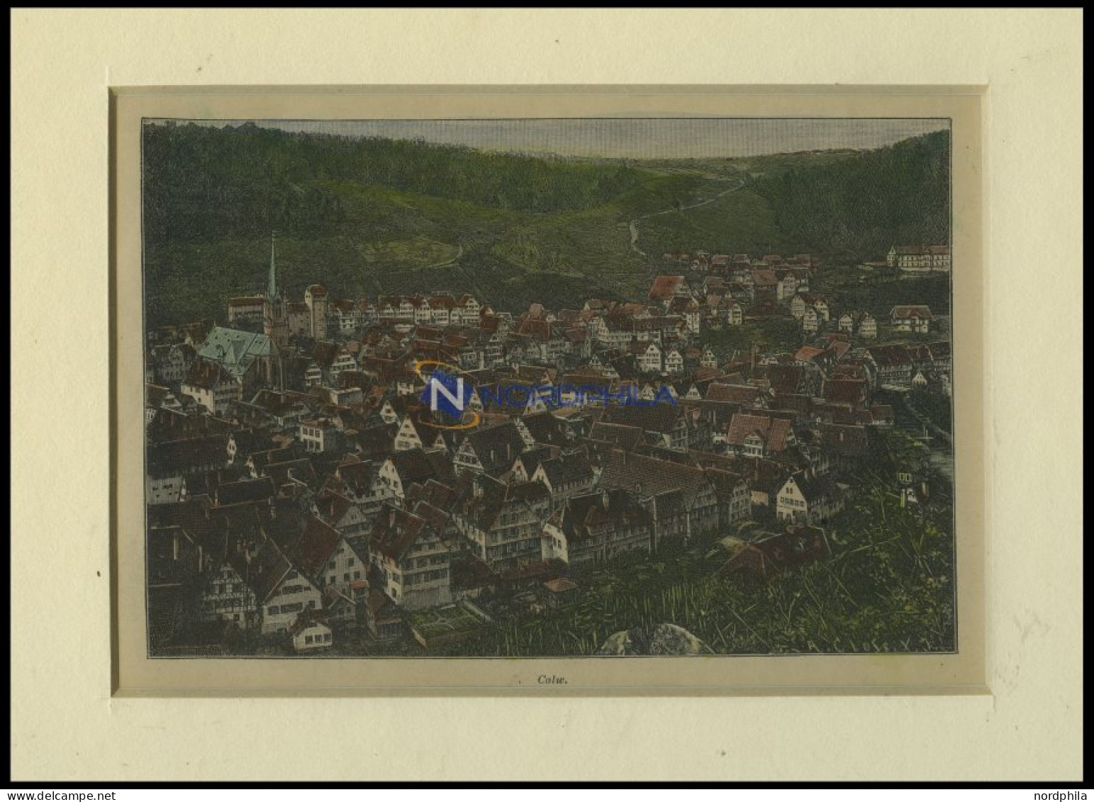 CALW, Gesamtansicht, Kolorierter Holzstich Um 1880 - Prints & Engravings