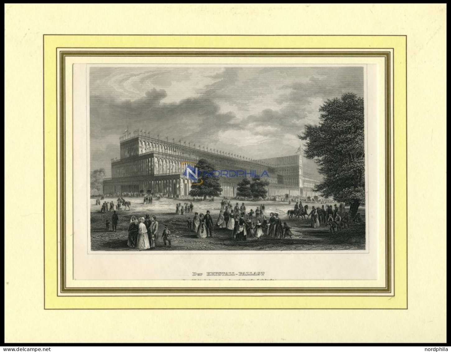 LONDON: Der Kristall-Palast, Stahlstich Von B.I. Um 1840 - Lithografieën