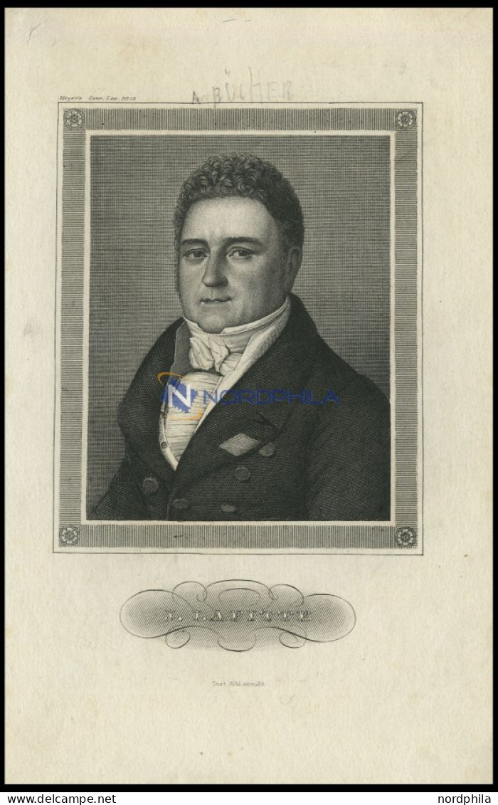 Jacques Lafitte, Französischer Bankier Und Politiker, Stahlstich Von B.I. Um 1840 - Litografía