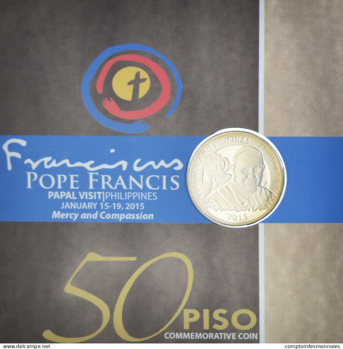 Monnaie, Philippines, 50 Piso, 2015, Manila, Pope Francis's Visit To The - Philippinen
