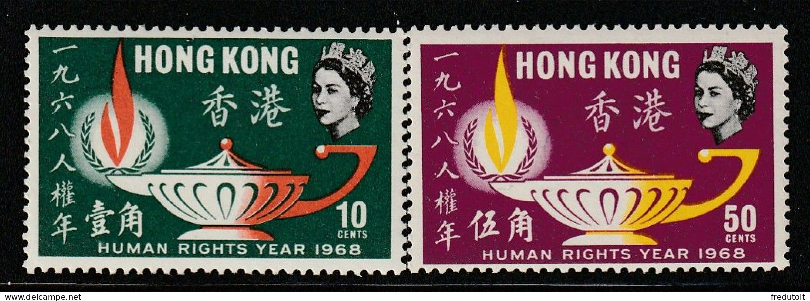 HONG KONG - N°238/9 ** (1968) Droits De L'homme - Neufs